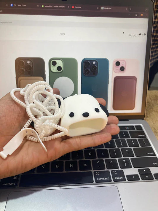 White Doggy cover for 20W charger and cable